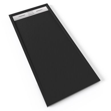 Receveur De Douche Hiemal Inox 70 X 160 Cm Résine Noir Aspect Ardoise + Bonde Inox Incluse Receveur De Douche Hiemal Inox 70 X 160 Cm Résine Noir Aspect Ardoise + Bonde Inox Incluse