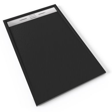 Receveur De Douche Hiemal Inox 90 X 140 Cm Résine Noir Aspect Ardoise + Bonde Inox Incluse Receveur De Douche Hiemal Inox 90 X 140 Cm Résine Noir Aspect Ardoise + Bonde Inox Incluse