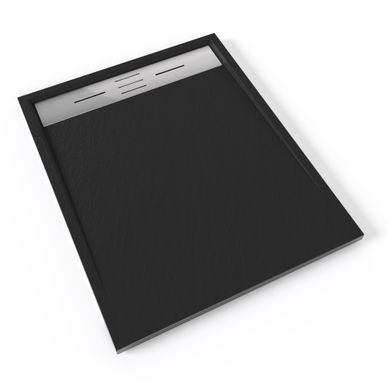 Receveur De Douche Hiemal Inox 80 X 100 Cm Résine Noir Aspect Ardoise + Bonde Inox Incluse Receveur De Douche Hiemal Inox 80 X 100 Cm Résine Noir Aspect Ardoise + Bonde Inox Incluse