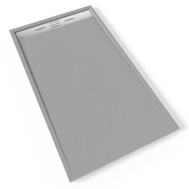 Receveur De Douche Hiemal Inox 90 X 160 Cm Résine Gris Aspect Ardoise + Bonde Inox Incluse Receveur De Douche Hiemal Inox 90 X 160 Cm Résine Gris Aspect Ardoise + Bonde Inox Incluse