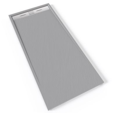 Receveur De Douche Hiemal Inox 80 X 180 Cm Résine Gris Aspect Ardoise + Bonde Inox Incluse Receveur De Douche Hiemal Inox 80 X 180 Cm Résine Gris Aspect Ardoise + Bonde Inox Incluse