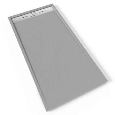 Receveur De Douche Hiemal Inox 80 X 160 Cm Résine Gris Aspect Ardoise + Bonde Inox Incluse Receveur De Douche Hiemal Inox 80 X 160 Cm Résine Gris Aspect Ardoise + Bonde Inox Incluse