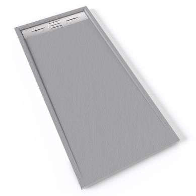 Receveur De Douche Hiemal Inox 70 X 150 Cm Résine Gris Aspect Ardoise + Bonde Inox Incluse Receveur De Douche Hiemal Inox 70 X 150 Cm Résine Gris Aspect Ardoise + Bonde Inox Incluse