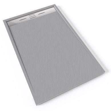 Receveur De Douche Hiemal Inox 90 X 140 Cm Résine Gris Aspect Ardoise + Bonde Inox Incluse Receveur De Douche Hiemal Inox 90 X 140 Cm Résine Gris Aspect Ardoise + Bonde Inox Incluse