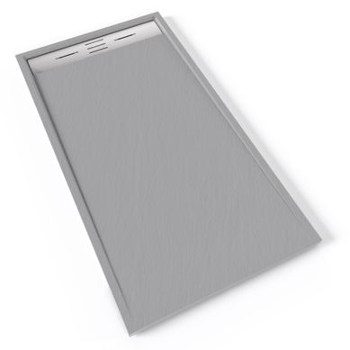 Receveur De Douche Hiemal Inox 80 X 150 Cm Résine Gris Aspect Ardoise + Bonde Inox Incluse Receveur De Douche Hiemal Inox 80 X 150 Cm Résine Gris Aspect Ardoise + Bonde Inox Incluse