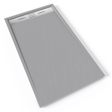 Receveur De Douche Hiemal Inox 80 X 140 Cm Résine Gris Aspect Ardoise + Bonde Inox Incluse Receveur De Douche Hiemal Inox 80 X 140 Cm Résine Gris Aspect Ardoise + Bonde Inox Incluse