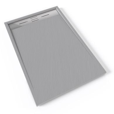 Receveur De Douche Hiemal Inox 80 X 120 Cm Résine Gris Aspect Ardoise + Bonde Inox Incluse Receveur De Douche Hiemal Inox 80 X 120 Cm Résine Gris Aspect Ardoise + Bonde Inox Incluse