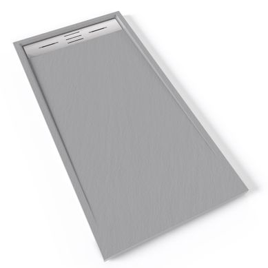 Receveur De Douche Hiemal Inox 70 X 140 Cm Résine Gris Aspect Ardoise + Bonde Inox Incluse Receveur De Douche Hiemal Inox 70 X 140 Cm Résine Gris Aspect Ardoise + Bonde Inox Incluse