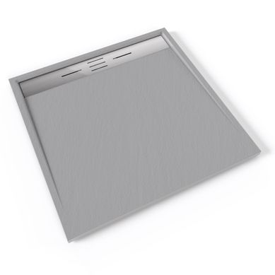 Receveur De Douche Hiemal Inox 100 X 100 Cm Résine Gris Aspect Ardoise + Bonde Inox Incluse Receveur De Douche Hiemal Inox 100 X 100 Cm Résine Gris Aspect Ardoise + Bonde Inox Incluse