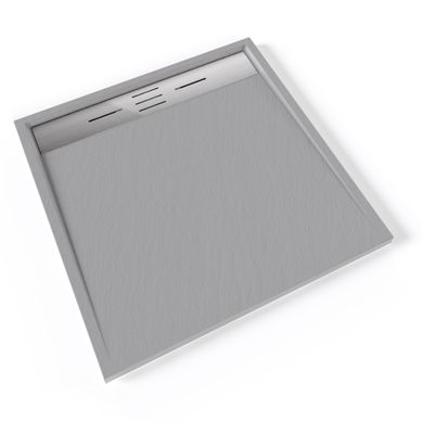 Receveur De Douche Hiemal Inox 90 X 90 Cm Résine Gris Aspect Ardoise + Bonde Inox Incluse Receveur De Douche Hiemal Inox 90 X 90 Cm Résine Gris Aspect Ardoise + Bonde Inox Incluse