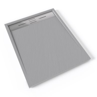 Receveur De Douche Hiemal Inox 80 X 100 Cm Résine Gris Aspect Ardoise + Bonde Inox Incluse Receveur De Douche Hiemal Inox 80 X 100 Cm Résine Gris Aspect Ardoise + Bonde Inox Incluse