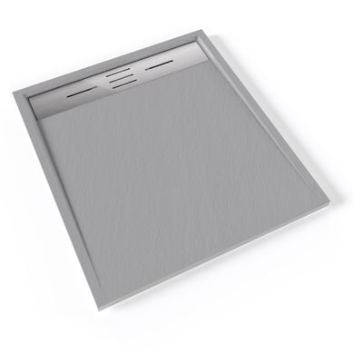 Receveur De Douche Hiemal Inox 80 X 90 Cm Résine Gris Aspect Ardoise + Bonde Inox Incluse Receveur De Douche Hiemal Inox 80 X 90 Cm Résine Gris Aspect Ardoise + Bonde Inox Incluse