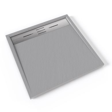 Receveur De Douche Hiemal Inox 80 X 80 Cm Résine Gris Aspect Ardoise + Bonde Inox Incluse Receveur De Douche Hiemal Inox 80 X 80 Cm Résine Gris Aspect Ardoise + Bonde Inox Incluse