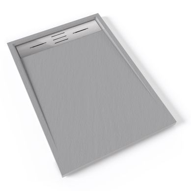 Receveur De Douche Hiemal Inox 70 X 100 Cm Résine Gris Aspect Ardoise + Bonde Inox Incluse Receveur De Douche Hiemal Inox 70 X 100 Cm Résine Gris Aspect Ardoise + Bonde Inox Incluse