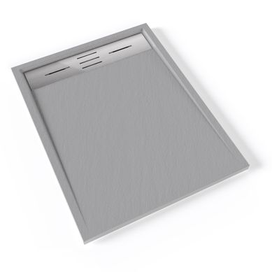 Receveur De Douche Hiemal Inox 70 X 90 Cm Résine Gris Aspect Ardoise + Bonde Inox Incluse Receveur De Douche Hiemal Inox 70 X 90 Cm Résine Gris Aspect Ardoise + Bonde Inox Incluse