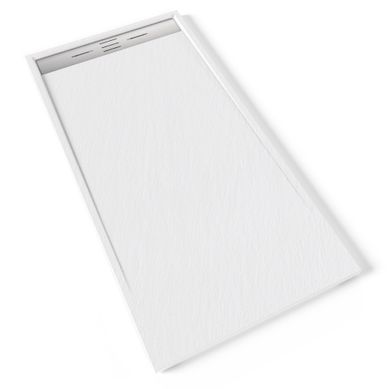 Receveur De Douche Hiemal Inox 90 X 180 Cm Résine Blanc Aspect Ardoise + Bonde Inox Incluse Receveur De Douche Hiemal Inox 90 X 180 Cm Résine Blanc Aspect Ardoise + Bonde Inox Incluse