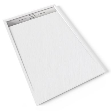 Receveur De Douche Hiemal Inox 90 X 140 Cm Résine Blanc Aspect Ardoise + Bonde Inox Incluse Receveur De Douche Hiemal Inox 90 X 140 Cm Résine Blanc Aspect Ardoise + Bonde Inox Incluse