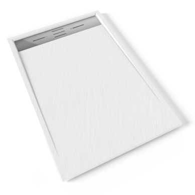 Receveur De Douche Hiemal Inox 80 X 120 Cm Résine Blanc Aspect Ardoise + Bonde Inox Incluse Receveur De Douche Hiemal Inox 80 X 120 Cm Résine Blanc Aspect Ardoise + Bonde Inox Incluse