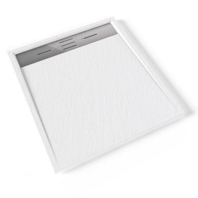 Receveur De Douche Hiemal Inox 80 X 90 Cm Résine Blanc Aspect Ardoise + Bonde Inox Incluse Receveur De Douche Hiemal Inox 80 X 90 Cm Résine Blanc Aspect Ardoise + Bonde Inox Incluse