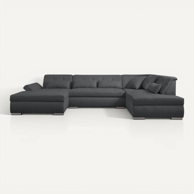 Canapé D'angle Panoramique 7 Places Beige, 287x80x70, Style Scandinave, Occasion