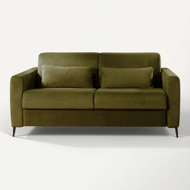 Canapé 3 Places Velours Vert Foncé – 180 Cm, Moderne Et Confortable