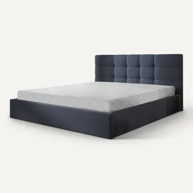 Mael - Lit Coffre - 180x200 - En Tissu - Sommier Inclus Bleu Ardoise Mael - Lit Coffre - 180x200 - En Tissu - Sommier Inclus Bleu Ardoise
