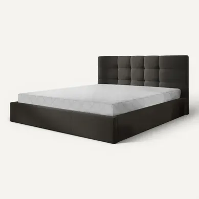 Mael - Lit Coffre - 180x200 - En Tissu - Sommier Inclus Gris Anthracite Mael - Lit Coffre - 180x200 - En Tissu - Sommier Inclus Gris Anthracite