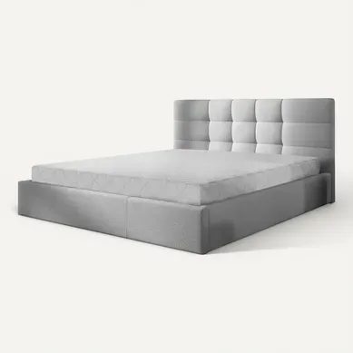 Mael - Lit Coffre - 180x200 - En Tissu - Sommier Inclus Gris Clair Mael - Lit Coffre - 180x200 - En Tissu - Sommier Inclus Gris Clair