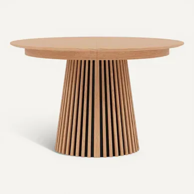 Table À Manger Ronde Extensible   Effet Bois   4 À 8 Personnes Freya Bois