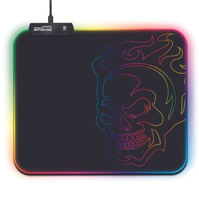 Tapis De Souris Gamer Ams-rgb-mousepad Rgb Avec Design "tête De Mort" - 12 Mode Lumineux - 25x30 Cm Tapis De Souris Gamer Ams-rgb-mousepad Rgb Avec Design "tête De Mort" - 12 Mode Lumineux - 25x30 Cm