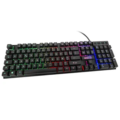 Clavier Gamer Ams Key008 Usb, Rétro-éclairage Rgb, 12 Raccourcis Multimédia, 104 Touches, Azerty Clavier Gamer Ams Key008 Usb, Rétro-éclairage Rgb, 12 Raccourcis Multimédia, 104 Touches, Azerty