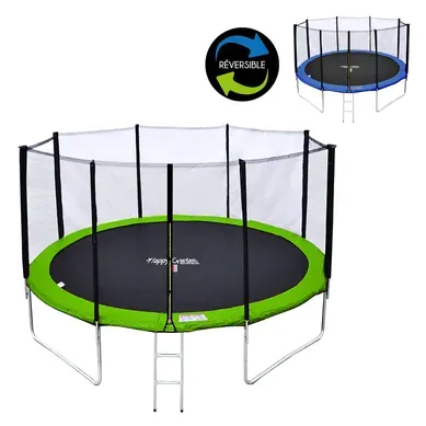 Trampoline D. 370cm Réversible Bleu/vert Perth Avec Accessoires Trampoline D. 370cm Réversible Bleu/vert Perth Avec Accessoires