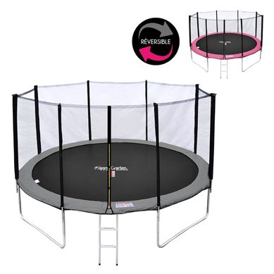 Trampoline D. 370cm Réversible Rose/gris Perth Avec Accessoires Trampoline D. 370cm Réversible Rose/gris Perth Avec Accessoires