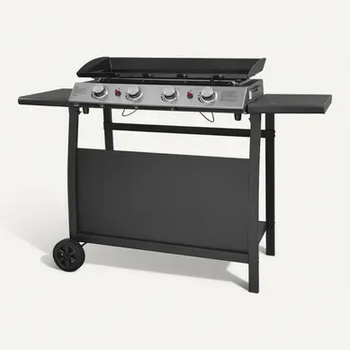 Plancha Au Gaz Valencia - 4 Brûleurs 10kw + Chariot Plancha Au Gaz Valencia - 4 Brûleurs 10kw + Chariot