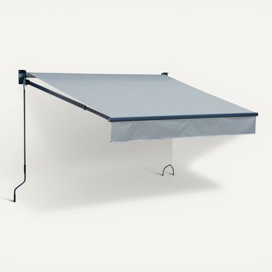 Store Banne Saule 2,5 × 2m - Toile Grise Et Structure Grise Store Banne Saule 2,5 × 2m - Toile Grise Et Structure Grise