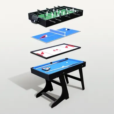 Table Multi-jeux 4 En 1 Pour Enfants - Baby-foot, Billard, Ping-pong, Air-hockey