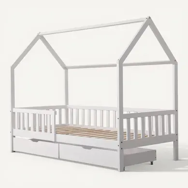 Lit Cabane Pour Enfant 190x90cm Blanc Avec Tiroirs Marceau Lit Cabane Pour Enfant 190x90cm Blanc Avec Tiroirs Marceau