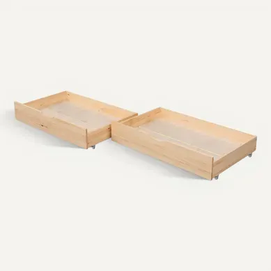 Lot De 2 Tiroirs De Rangement Bois Pour Lit
