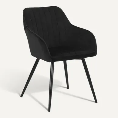 Chaise En Velours Bertille Noire