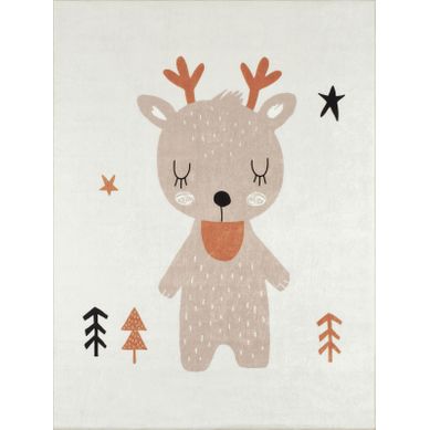 Tapis Enfant Motif Renne - 160x230 Cm - Happy - Marron Tapis Enfant Motif Renne - 160x230 Cm - Happy - Marron