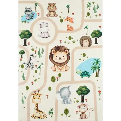 Tapis Enfant Happy Jungle Beige 160x230cm Tapis Enfant Happy Jungle Beige 160x230cm