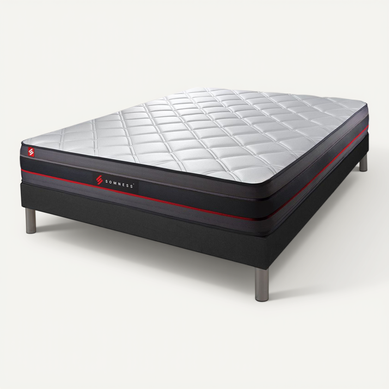 Ensemble Matelas Mémoire De Forme 160x200 Regen Ep:24cm - Sommier Noir Ensemble Matelas Mémoire De Forme 160x200 Regen Ep:24cm - Sommier Noir