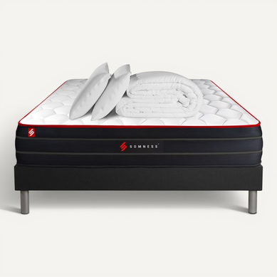 Ensemble 200x200 Matelas Boost Ressorts Ensachés Et Mémoire De Forme + Sommier Kit Noir + Couette + Ensemble 200x200 Matelas Boost Ressorts Ensachés Et Mémoire De Forme + Sommier Kit Noir + Couette +
