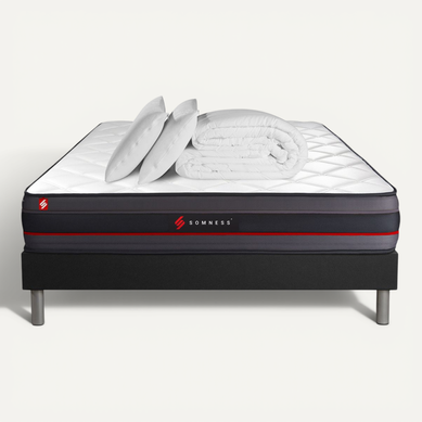 Ensemble 180x200 Matelas Regen à Mémoire De Forme + Sommier Kit Noir + Couette 260x240cm + 2 Oreill Ensemble 180x200 Matelas Regen à Mémoire De Forme + Sommier Kit Noir + Couette 260x240cm + 2 Oreill