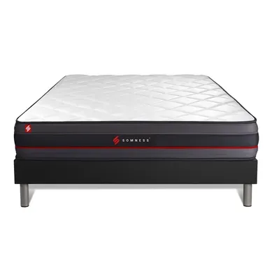 Ensemble Matelas Mémoire De Forme 200x200 Regen Ep:24 Cm - Sommier Kit Noir Ensemble Matelas Mémoire De Forme 200x200 Regen Ep:24 Cm - Sommier Kit Noir