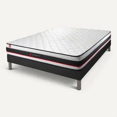 Ensemble Matelas Mousse 200x200 Form Ep:19 Cm - Sommier Kit Noir Ensemble Matelas Mousse 200x200 Form Ep:19 Cm - Sommier Kit Noir