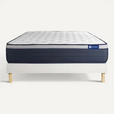 Ensemble Matelas Mémoire De Forme 200x200 Actimemo Max Ep:26 Cm - Sommier Kit Blanc Ensemble Matelas Mémoire De Forme 200x200 Actimemo Max Ep:26 Cm - Sommier Kit Blanc