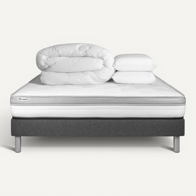 Ensemble Vital Relax 160 X 200 Cm Sommier Kit Gris - Mousse Ensemble Vital Relax 160 X 200 Cm Sommier Kit Gris - Mousse