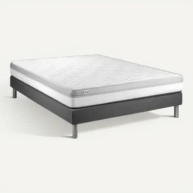 Ensemble Matelas Mousse 200x200 Vital Relax Ep:18 Cm - Sommier Kit Gris Ensemble Matelas Mousse 200x200 Vital Relax Ep:18 Cm - Sommier Kit Gris