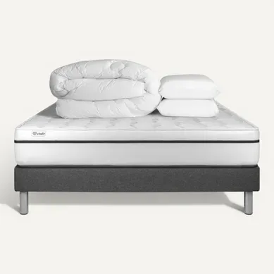 Ensemble  Vital Spa 180 X 200 Cm Sommier Kit Gris - Mousse Polyuréthane À Mémoire De Forme